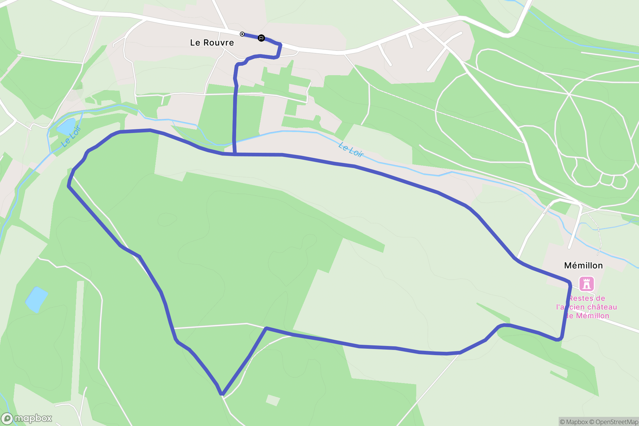 Saint-Maur-sur-le-Loir : carte du parcours de randonnée - France