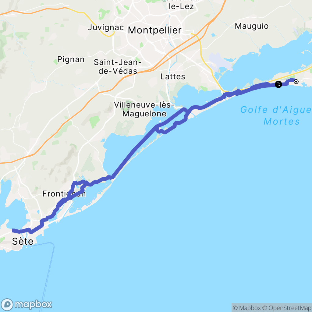 La Grande-Motte : carte du parcours de randonnée - France