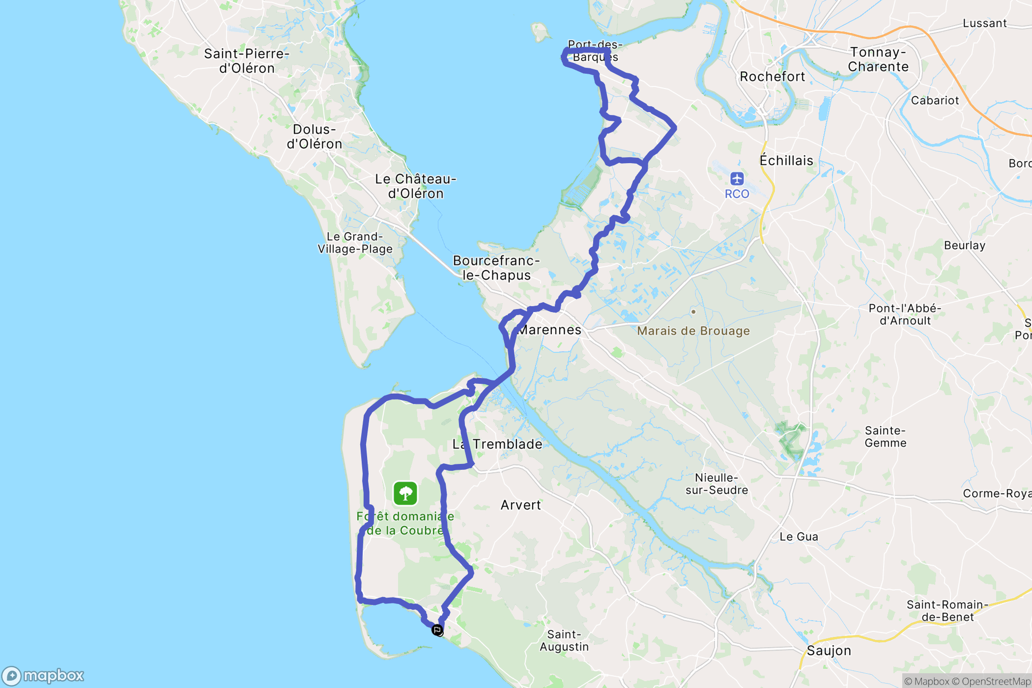 Les Mathes : carte du parcours de randonnée - France