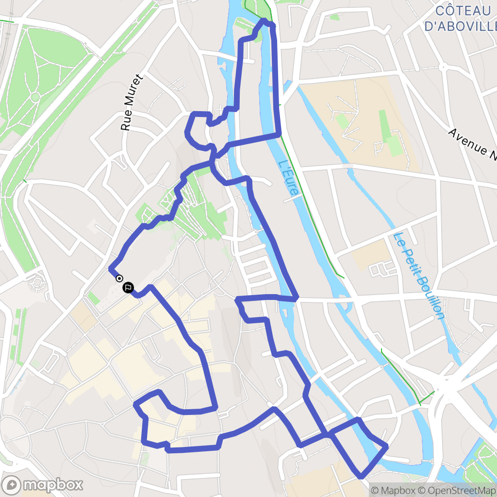 Chartres : carte du parcours de randonnée - France