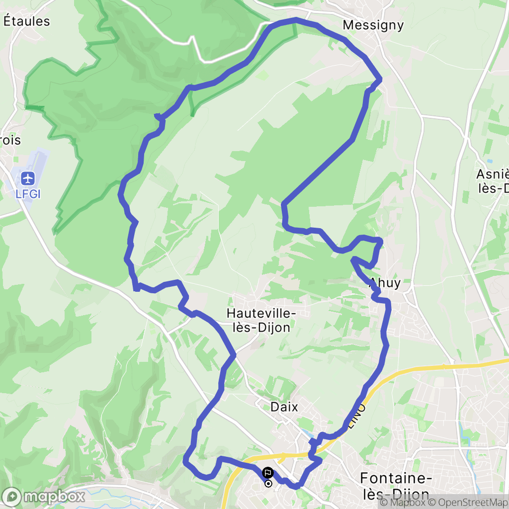 Talant : carte du parcours de randonnée - France