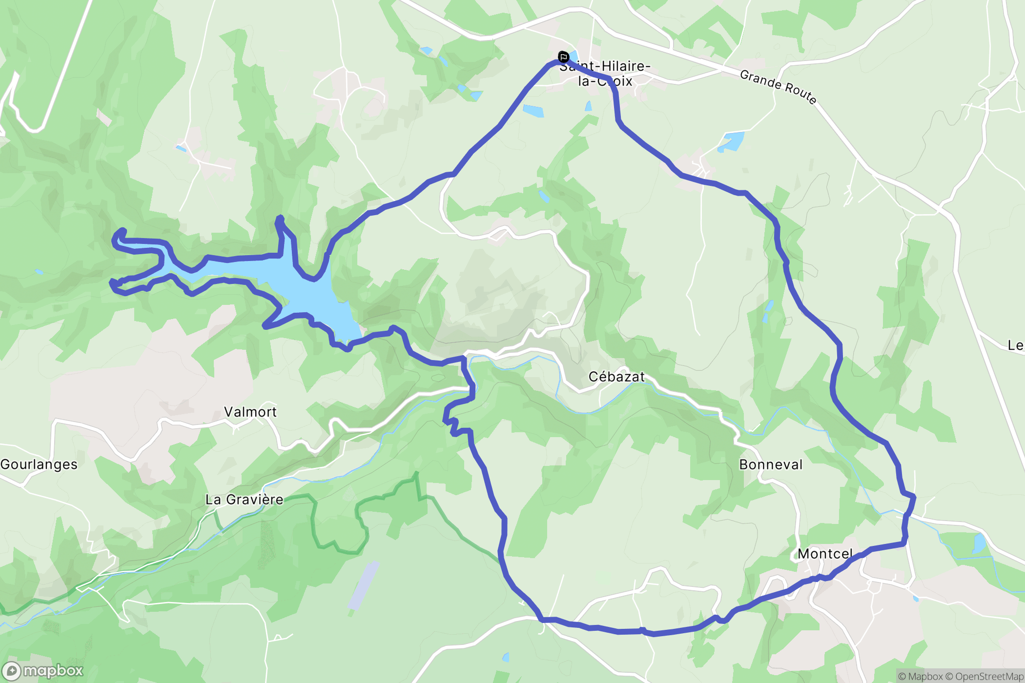 Saint-Hilaire-la-Croix : carte du parcours de randonnée - France