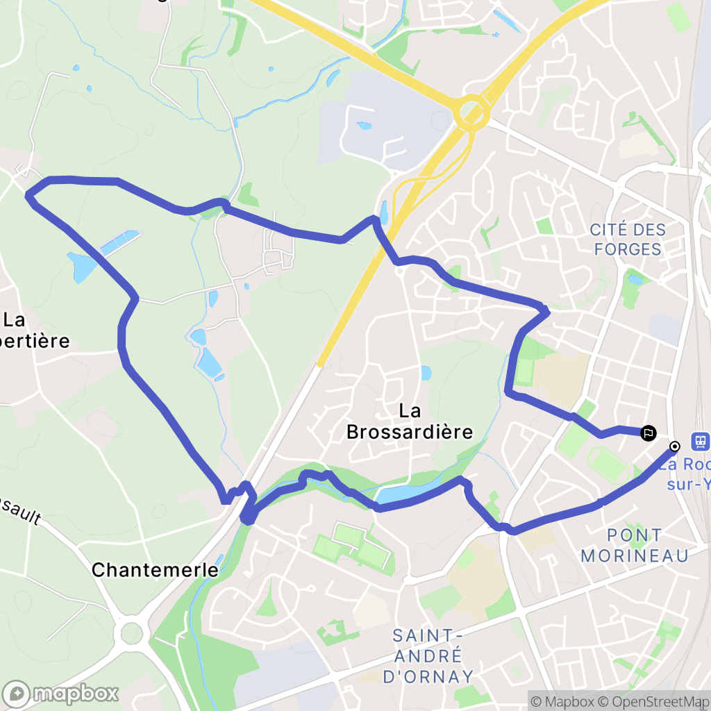 La Roche-sur-Yon : carte du parcours de randonnée - France