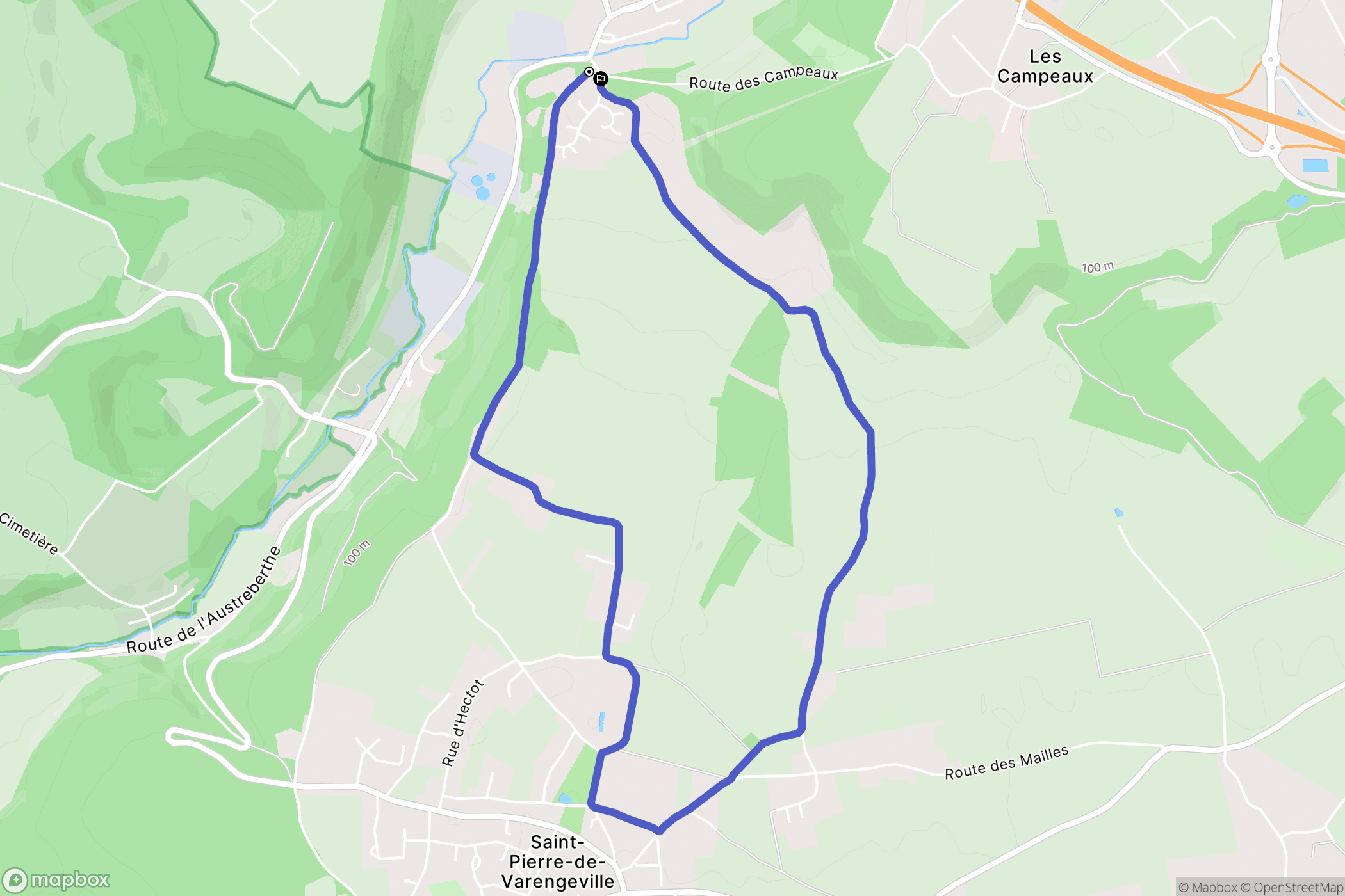 Villers-Écalles : carte du parcours de randonnée - France