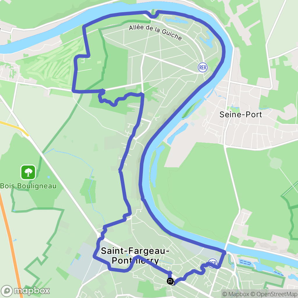 Saint-Fargeau-Ponthierry : carte du parcours de randonnée - France