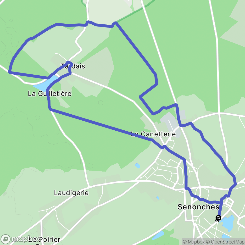 Senonches : carte du parcours de randonnée - France