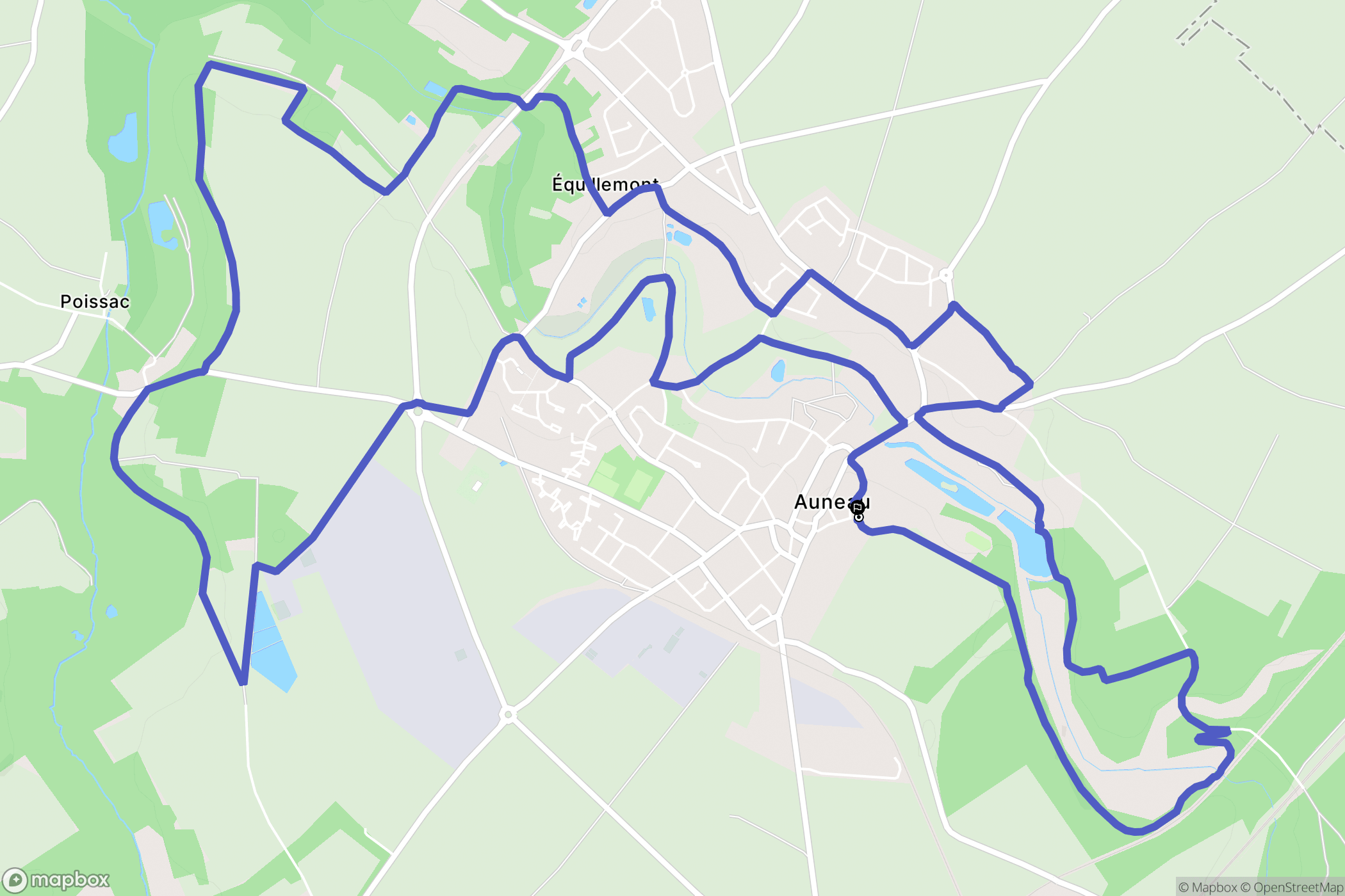 Auneau-Bleury-Saint-Symphorien : carte du parcours de randonnée - France