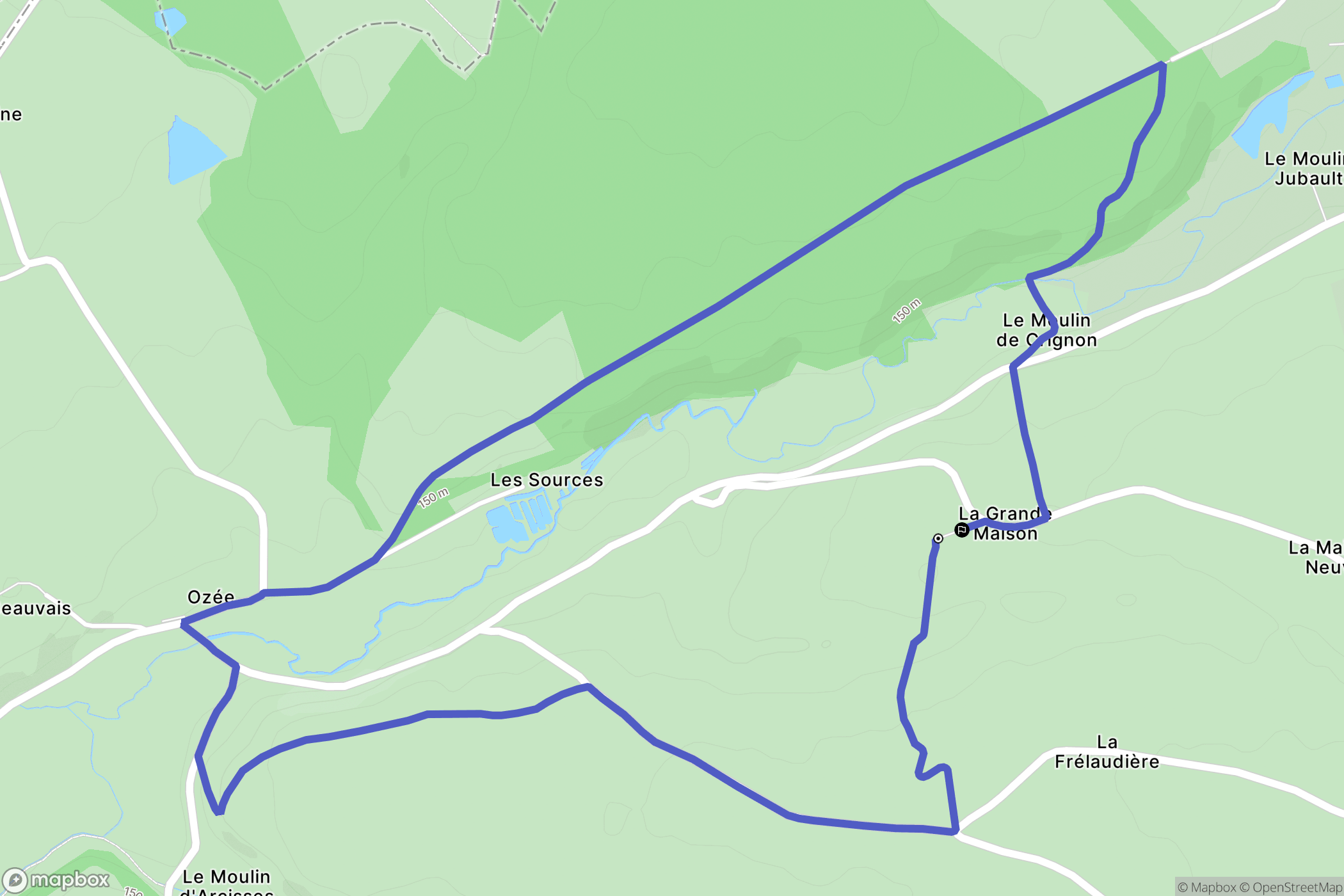 Arcisses : carte du parcours de randonnée - France