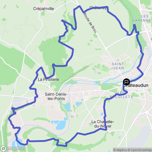 Châteaudun : carte du parcours de randonnée - France