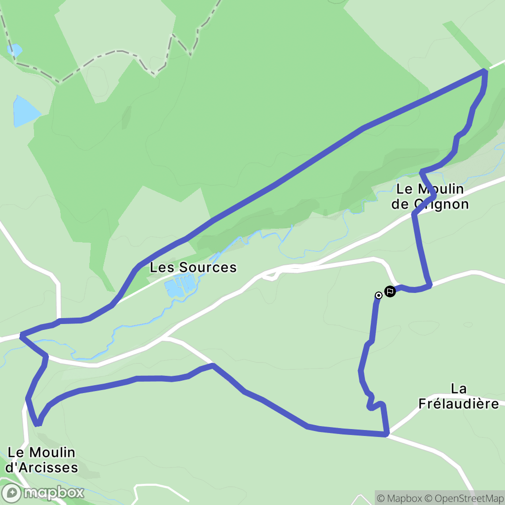 Arcisses : carte du parcours de randonnée - France