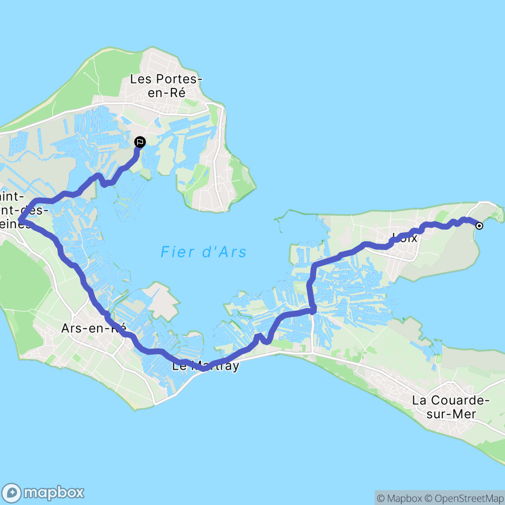Loix : carte du parcours de randonnée - France