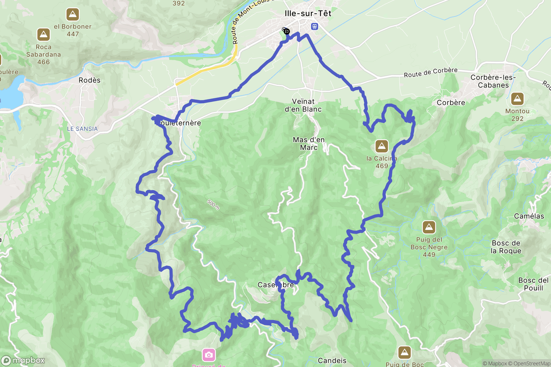 Ille-sur-Têt : carte du parcours de randonnée - France