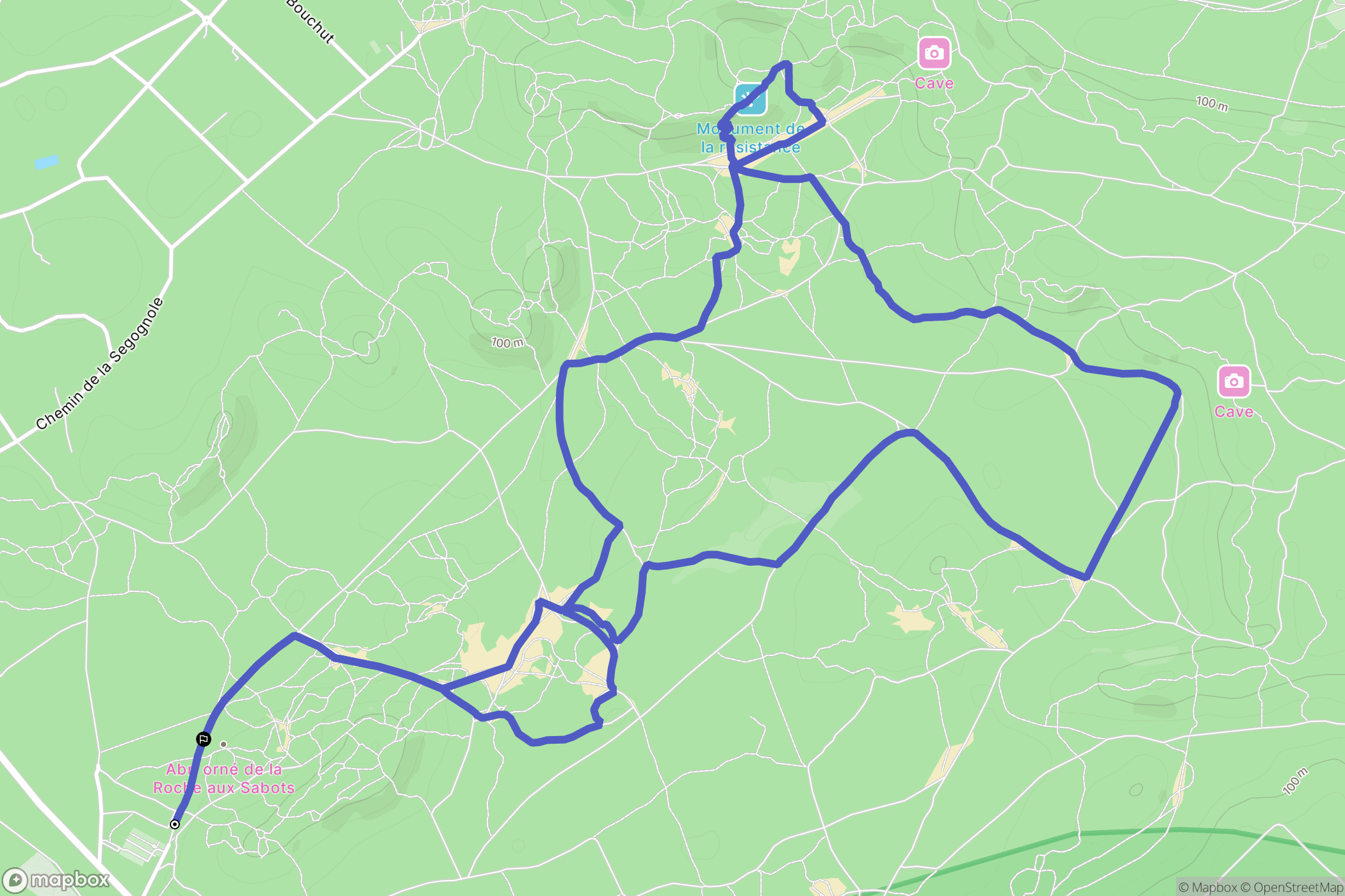 Noisy-sur-École : carte du parcours de randonnée - France