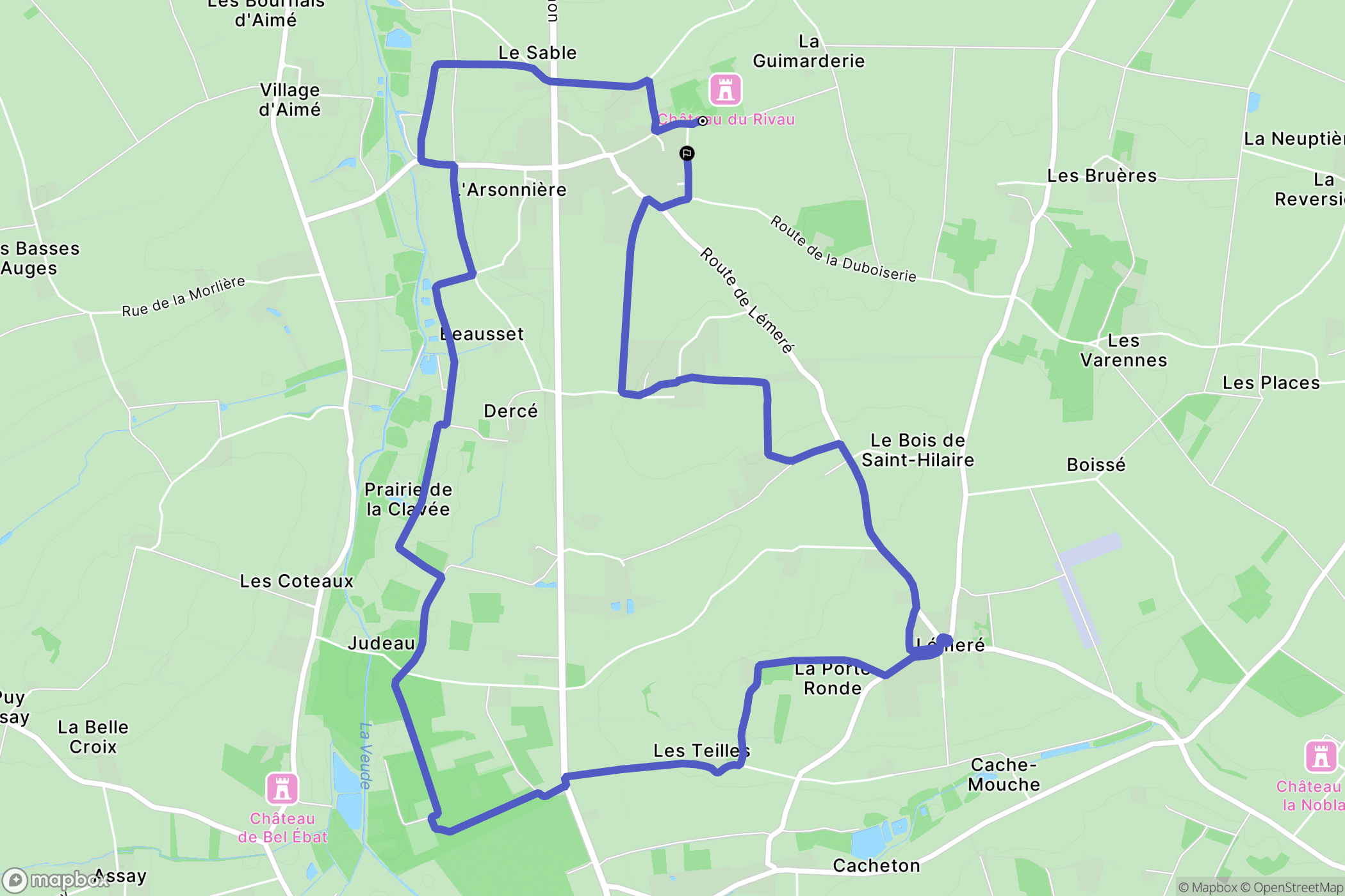 Lémeré : carte du parcours de randonnée - France