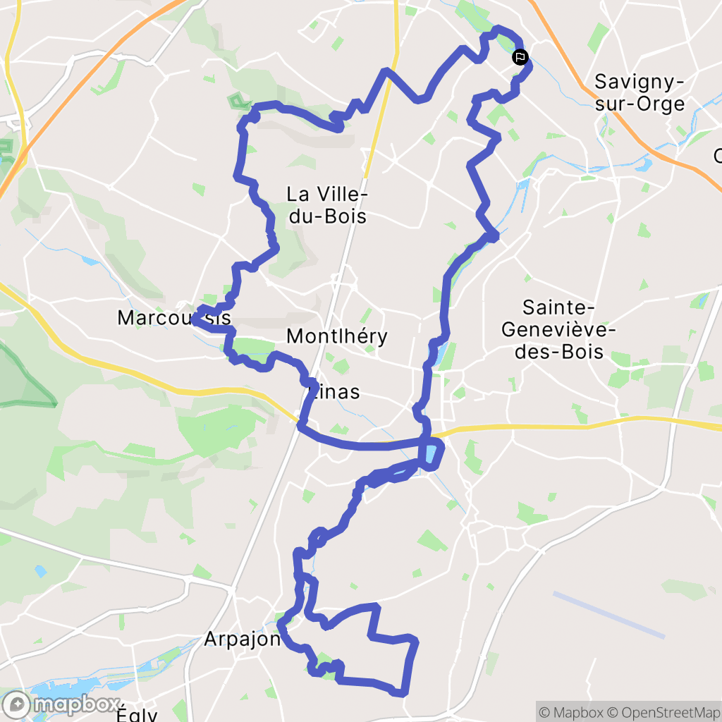 Longjumeau : carte du parcours de randonnée - France