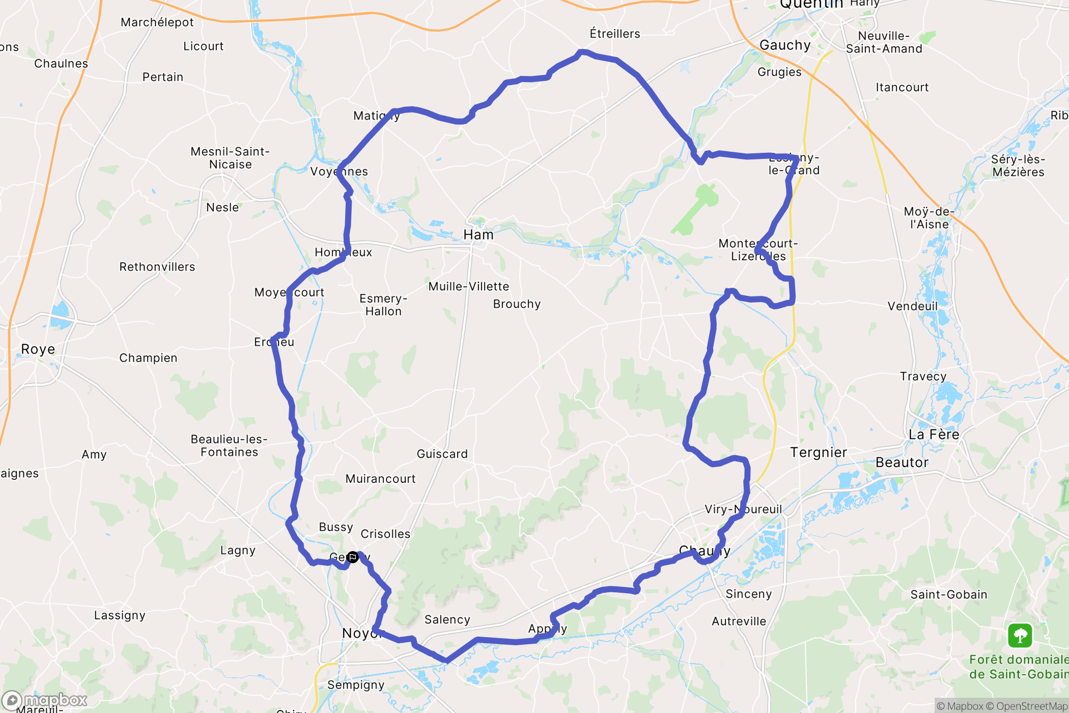 Genvry : carte du parcours de randonnée - France