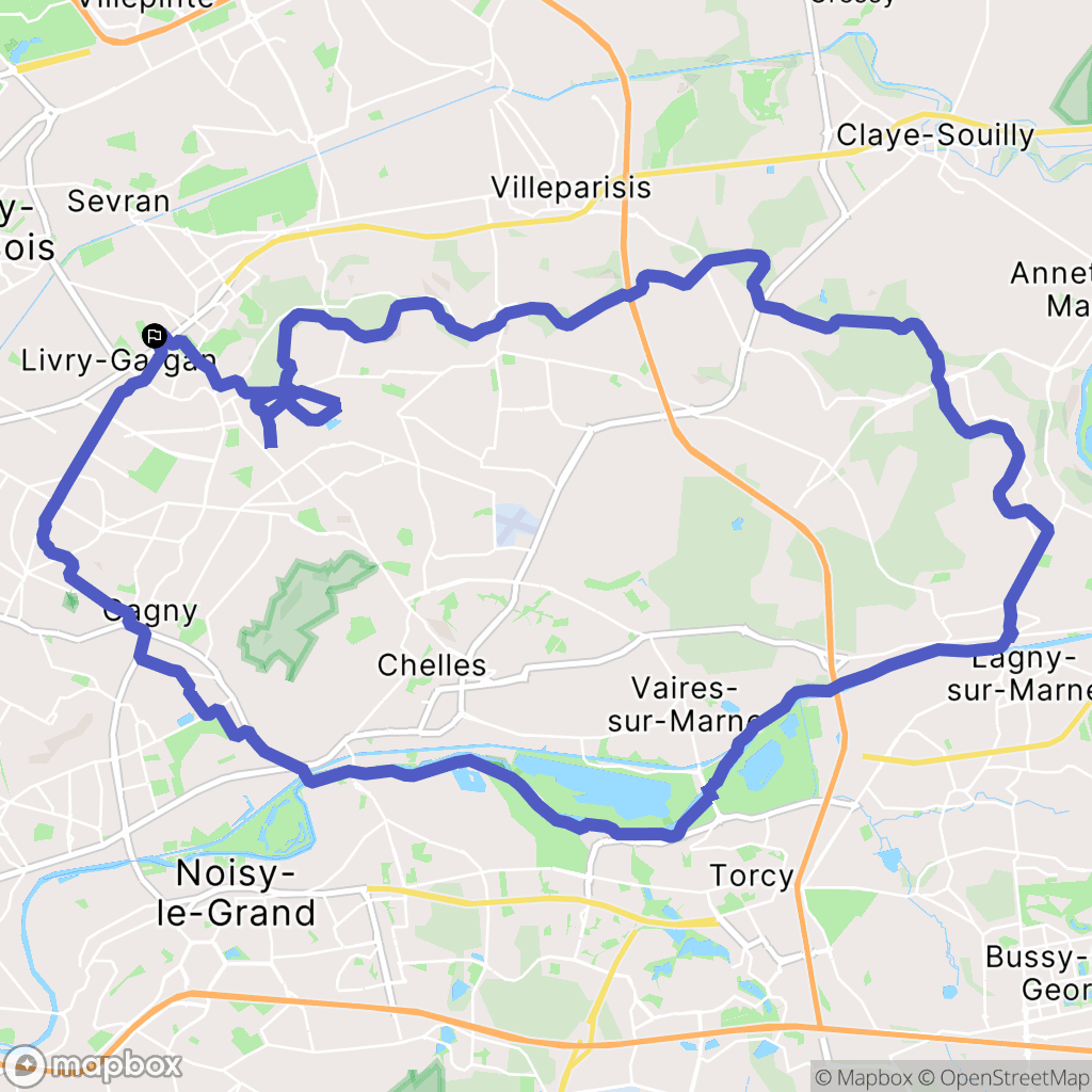 Livry-Gargan : carte du parcours de randonnée - France