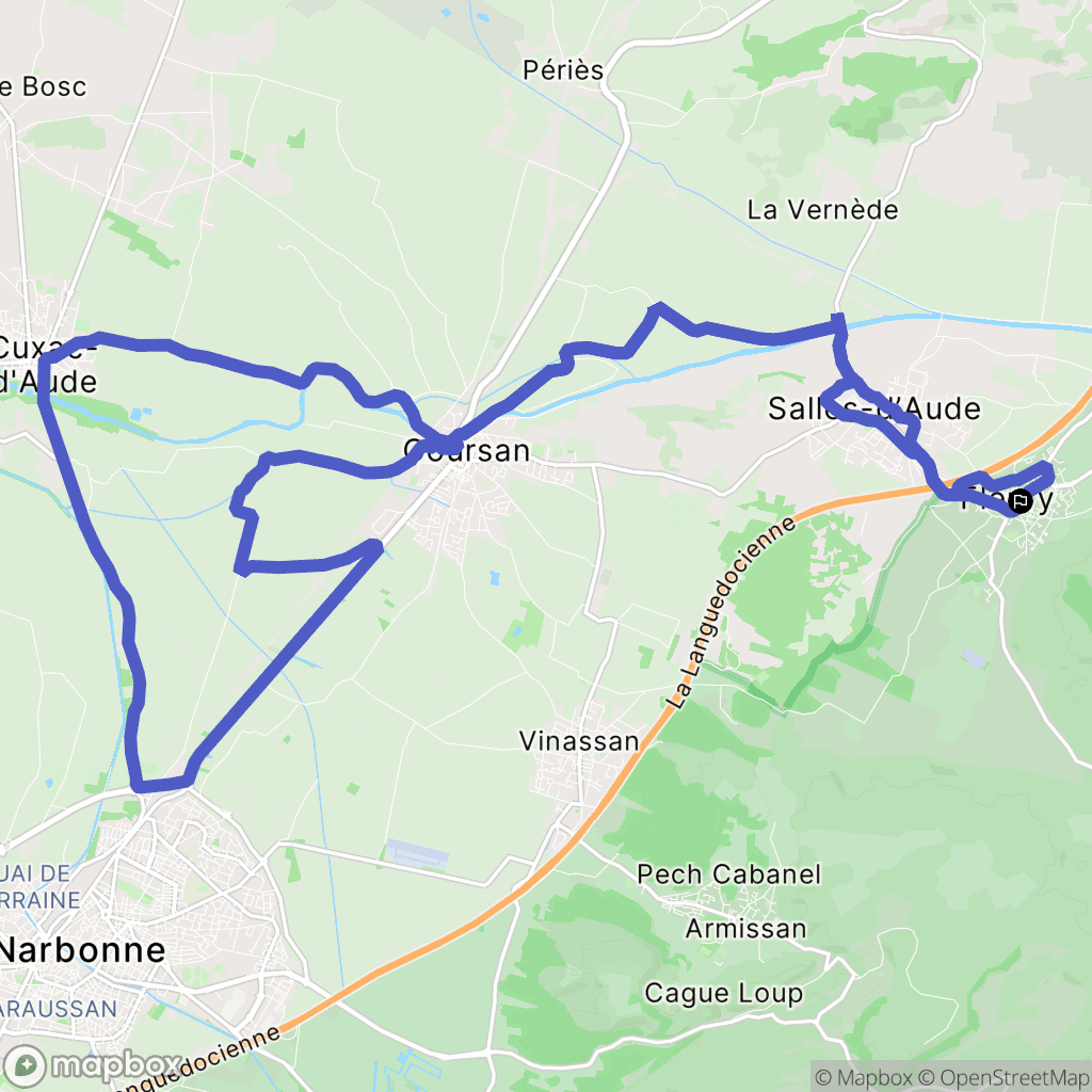 Fleury : carte du parcours de randonnée - France