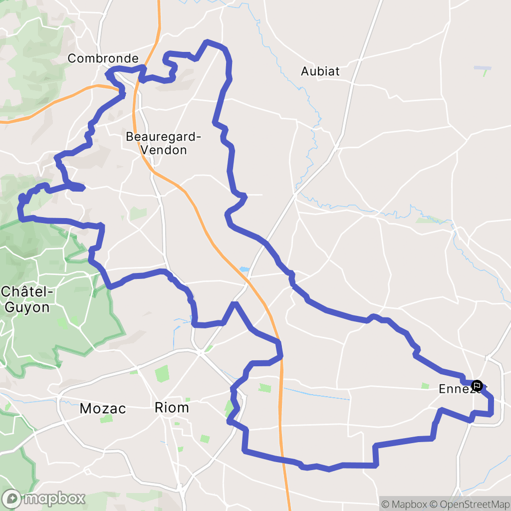 Ennezat : carte du parcours de randonnée - France