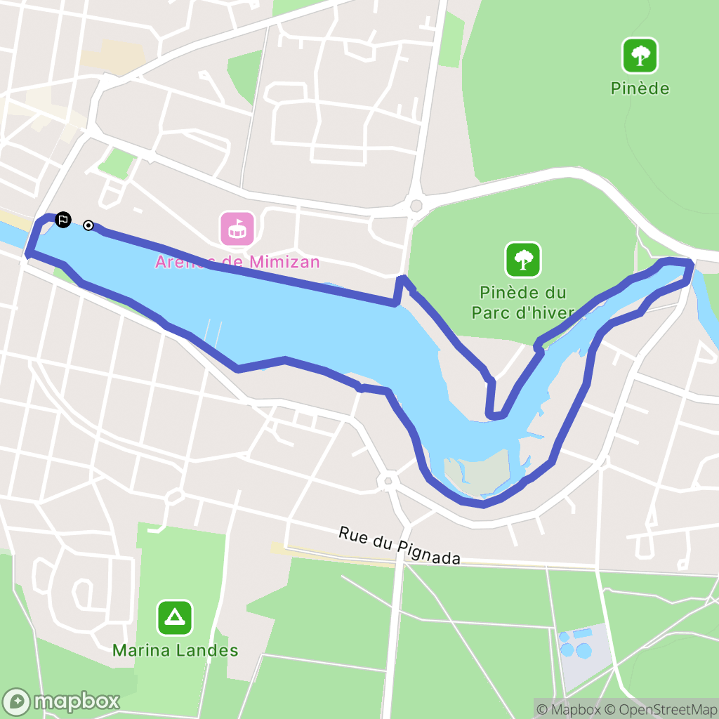 Mimizan : carte du parcours de randonnée - France