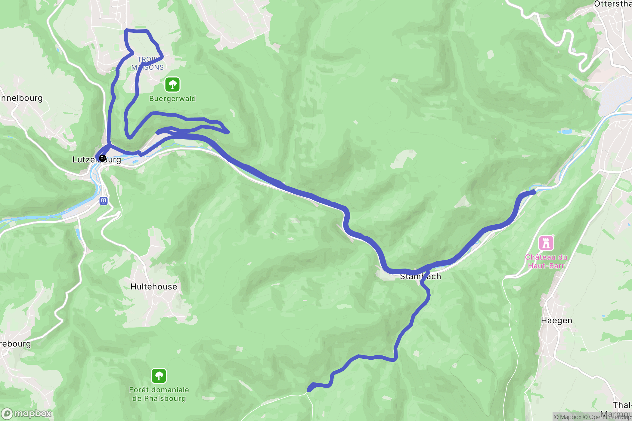 Lutzelbourg : carte du parcours de randonnée - France