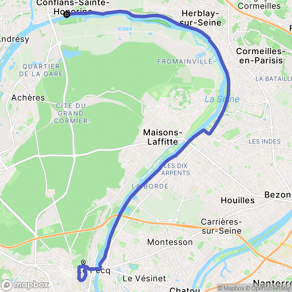 Le Pecq : carte du parcours de randonnée - France