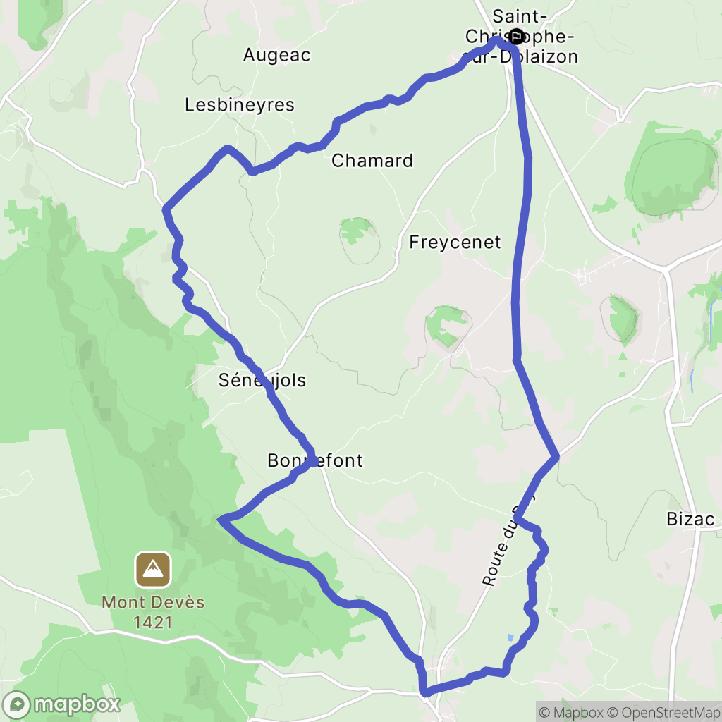 Saint-Christophe-sur-Dolaison : carte du parcours de randonnée - France