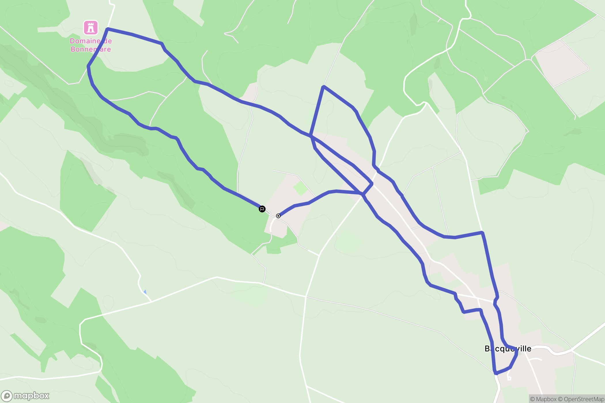 Bacqueville : carte du parcours de randonnée - France