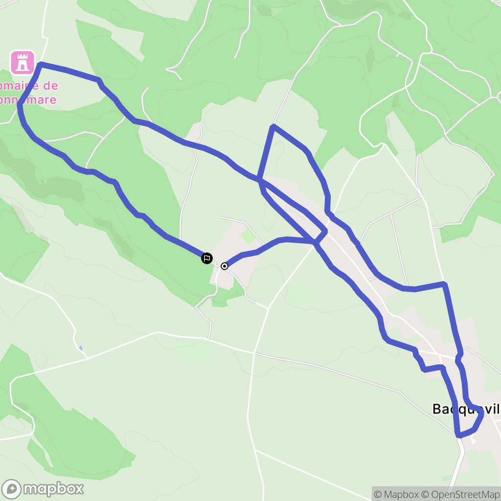 Bacqueville : carte du parcours de randonnée - France