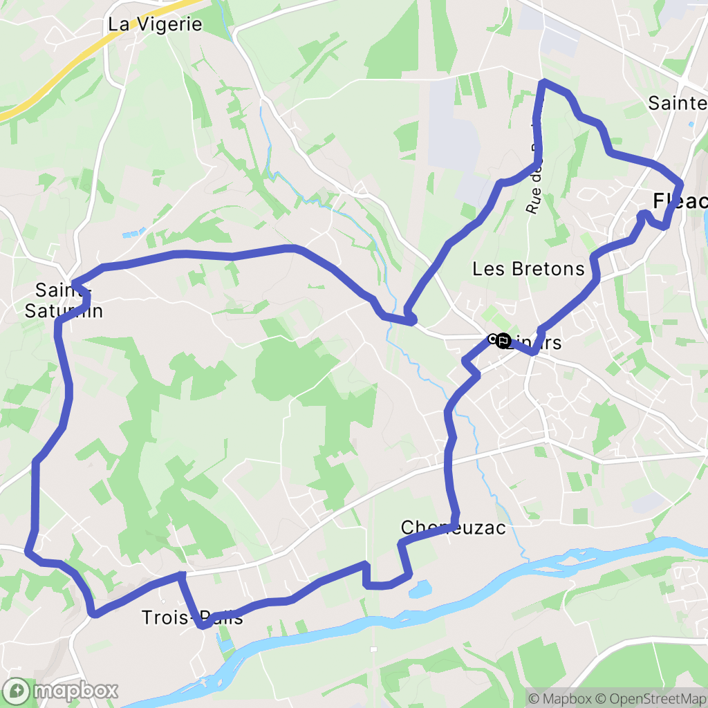 Linars : carte du parcours de randonnée - France