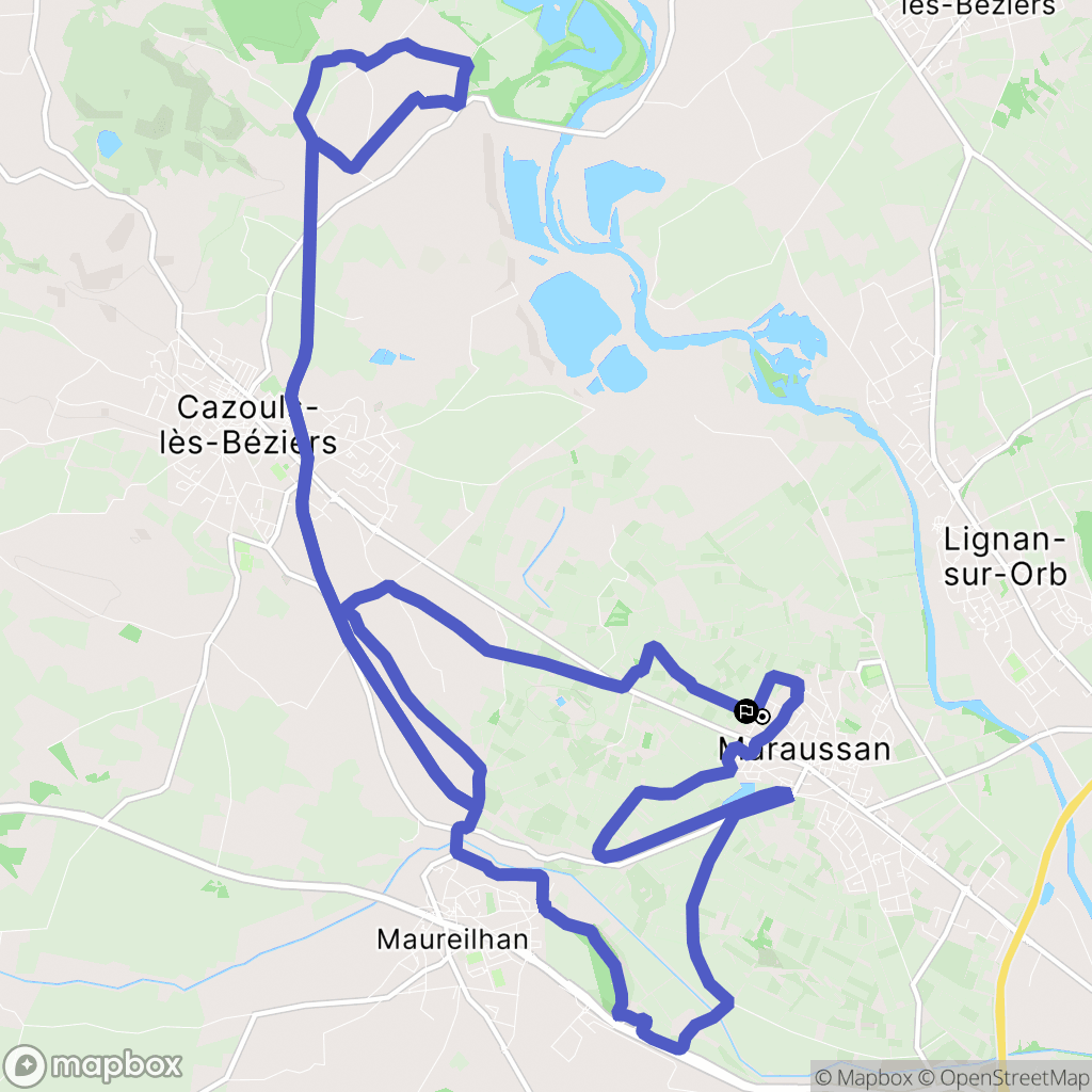 Maraussan : carte du parcours de randonnée - France