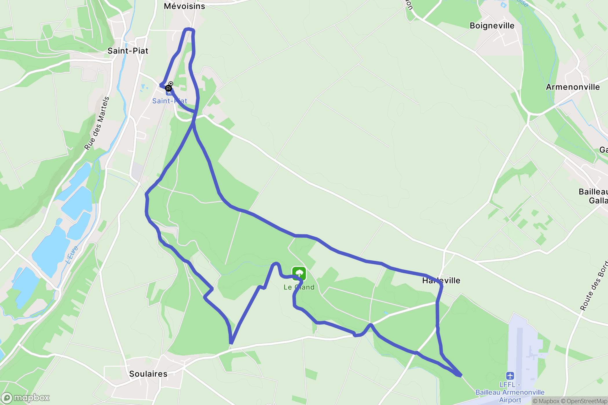 Saint-Piat : carte du parcours de randonnée - France