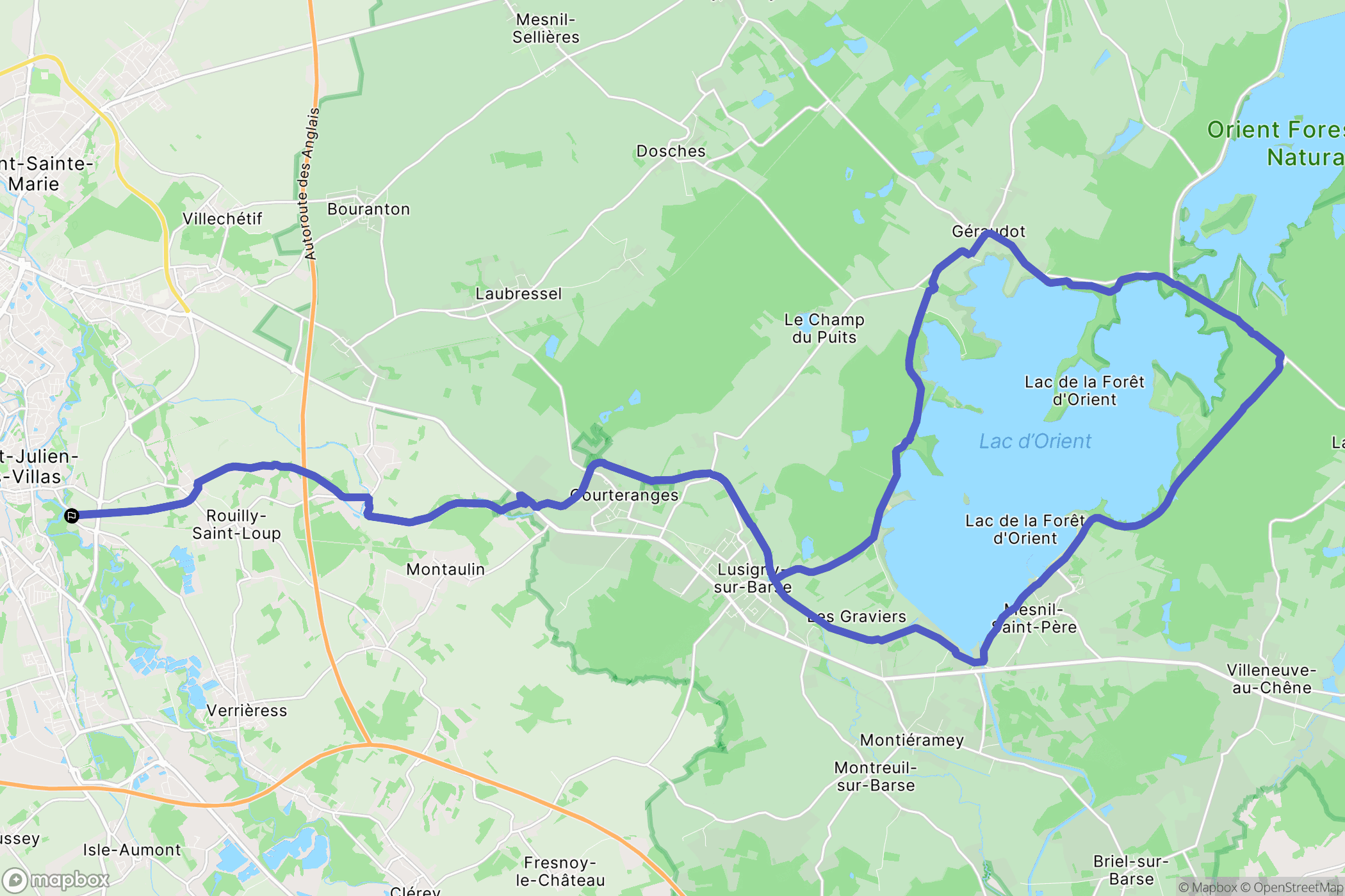 Bréviandes : carte du parcours de randonnée - France