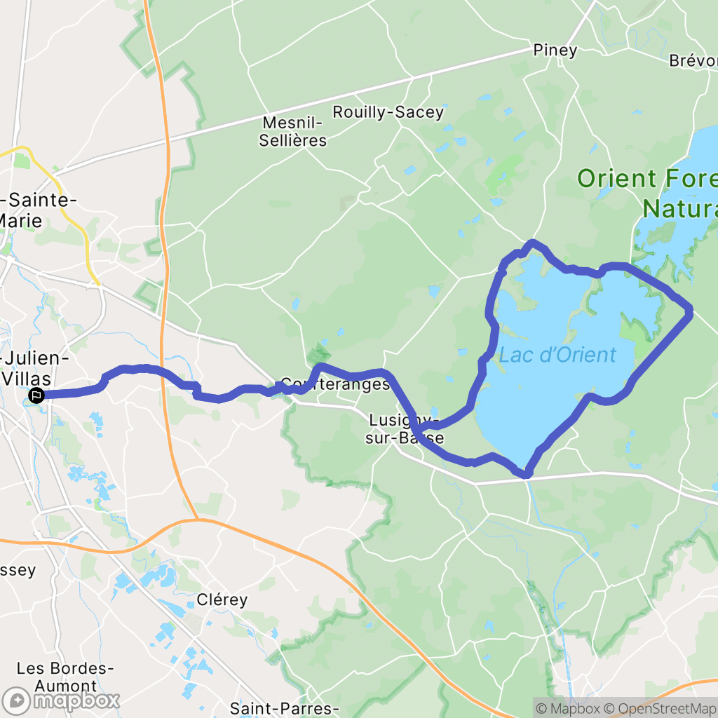 Bréviandes : carte du parcours de randonnée - France