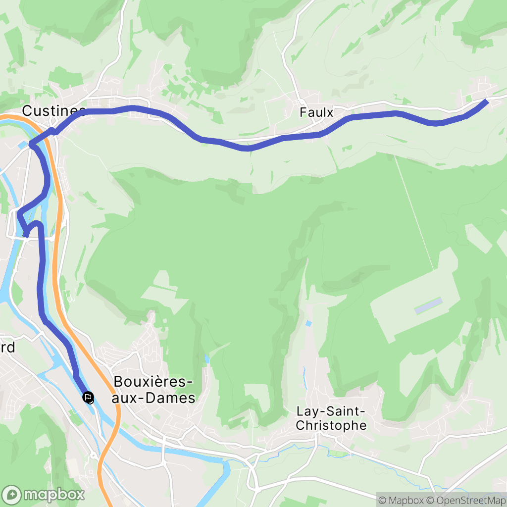 Frouard : carte du parcours de randonnée - France