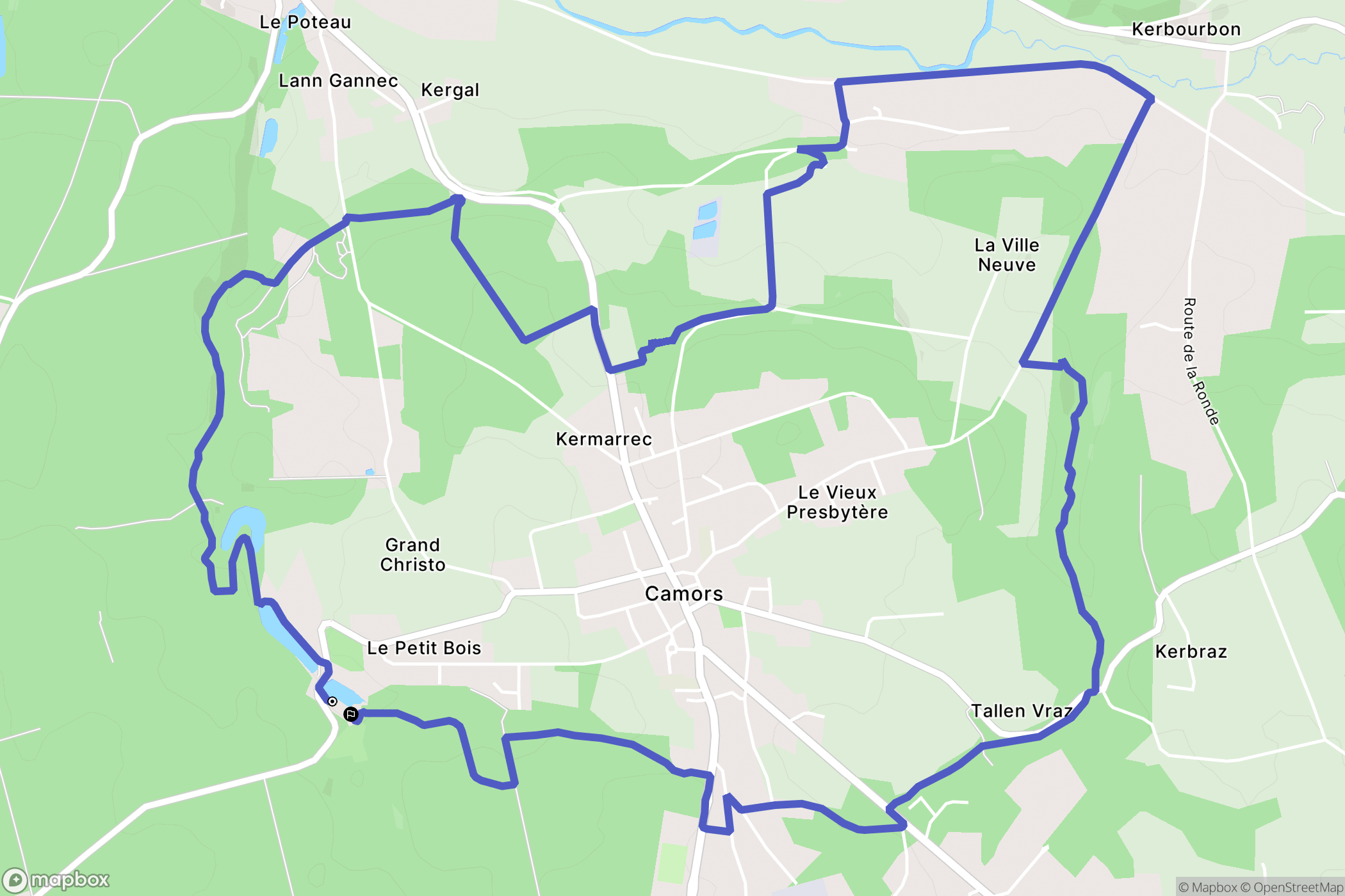 Camors : carte du parcours de randonnée - France