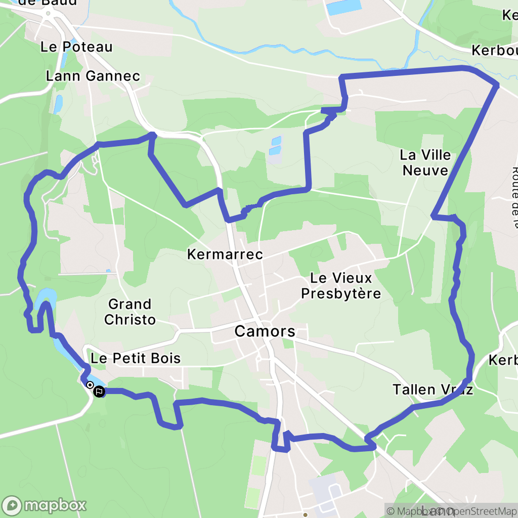 Camors : carte du parcours de randonnée - France