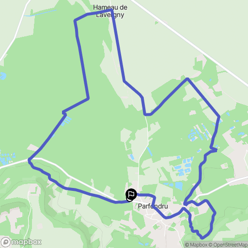 Parfondru : carte du parcours de randonnée - France
