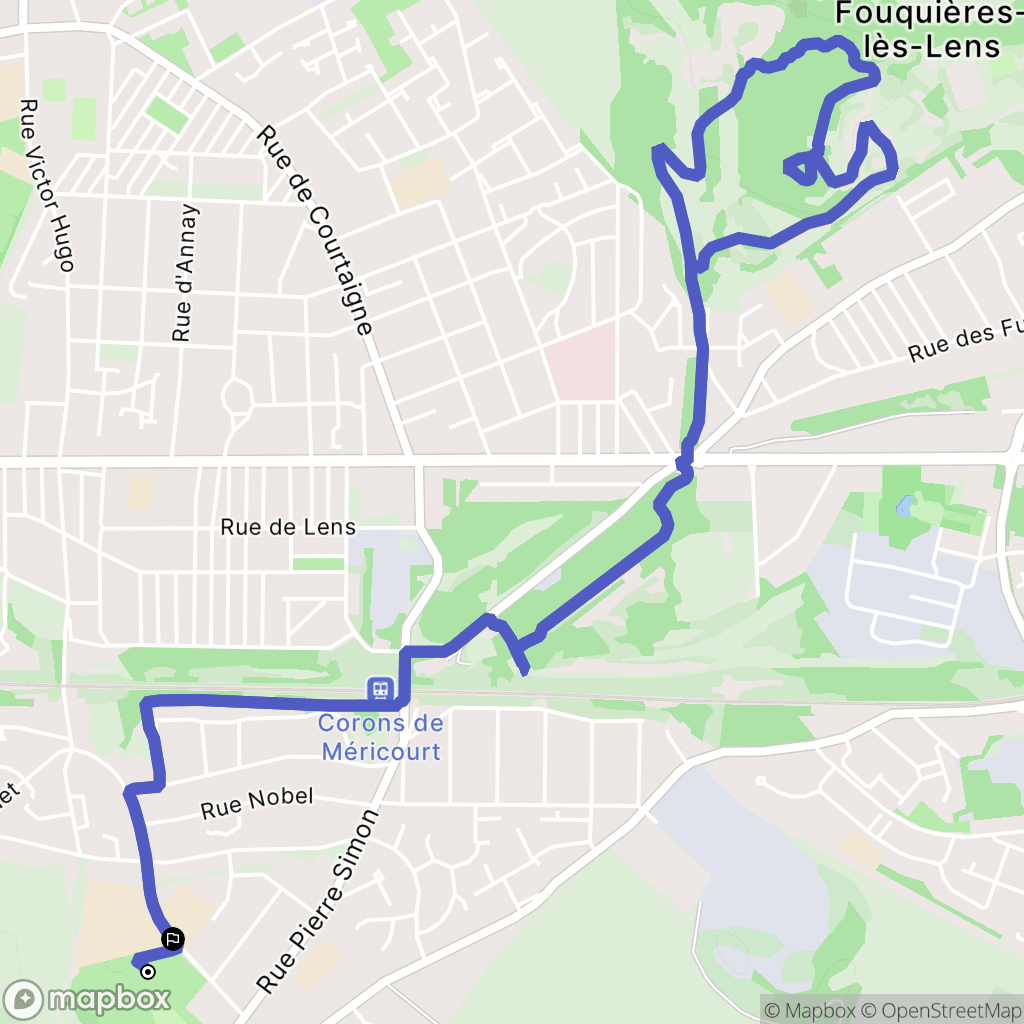 Méricourt : carte du parcours de randonnée - France