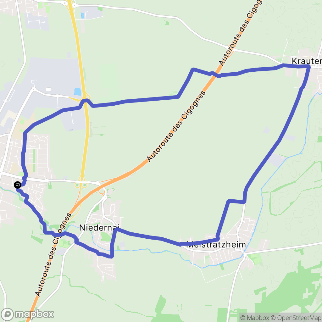 Obernai : carte du parcours de randonnée - France