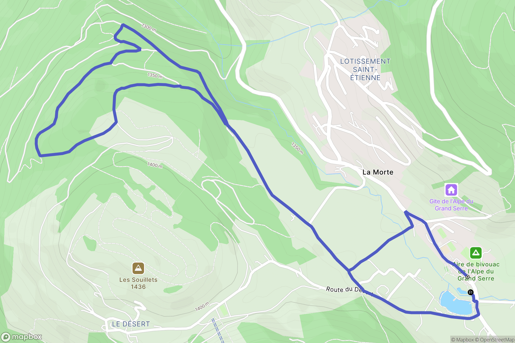 La Morte : carte du parcours de randonnée - France
