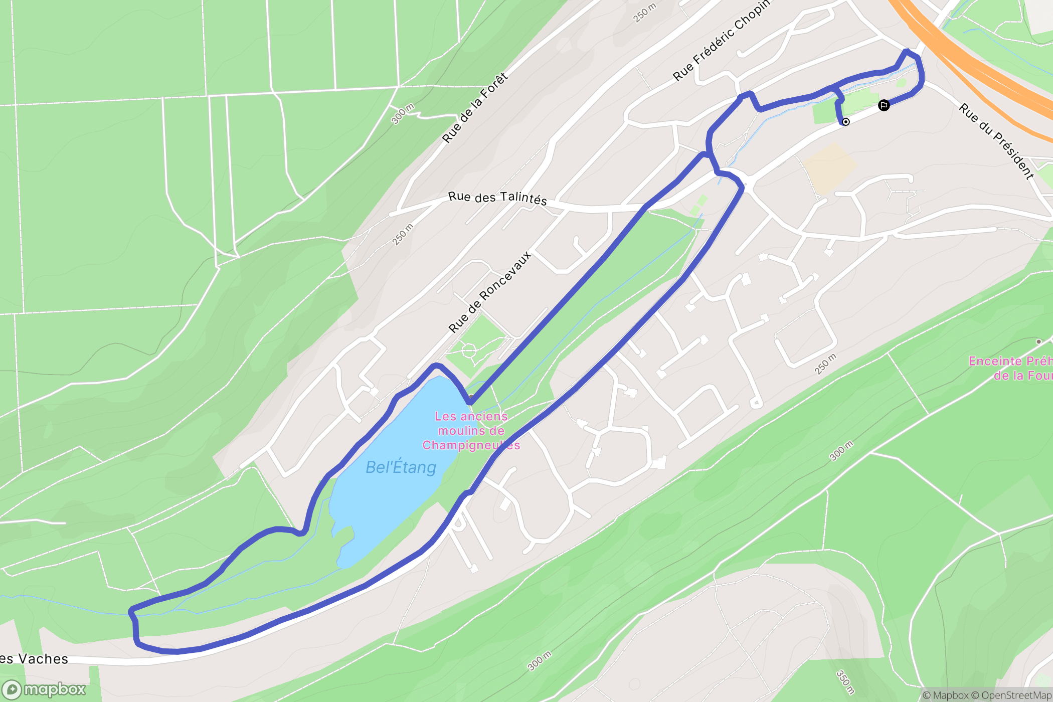 Frouard : carte du parcours de randonnée - France