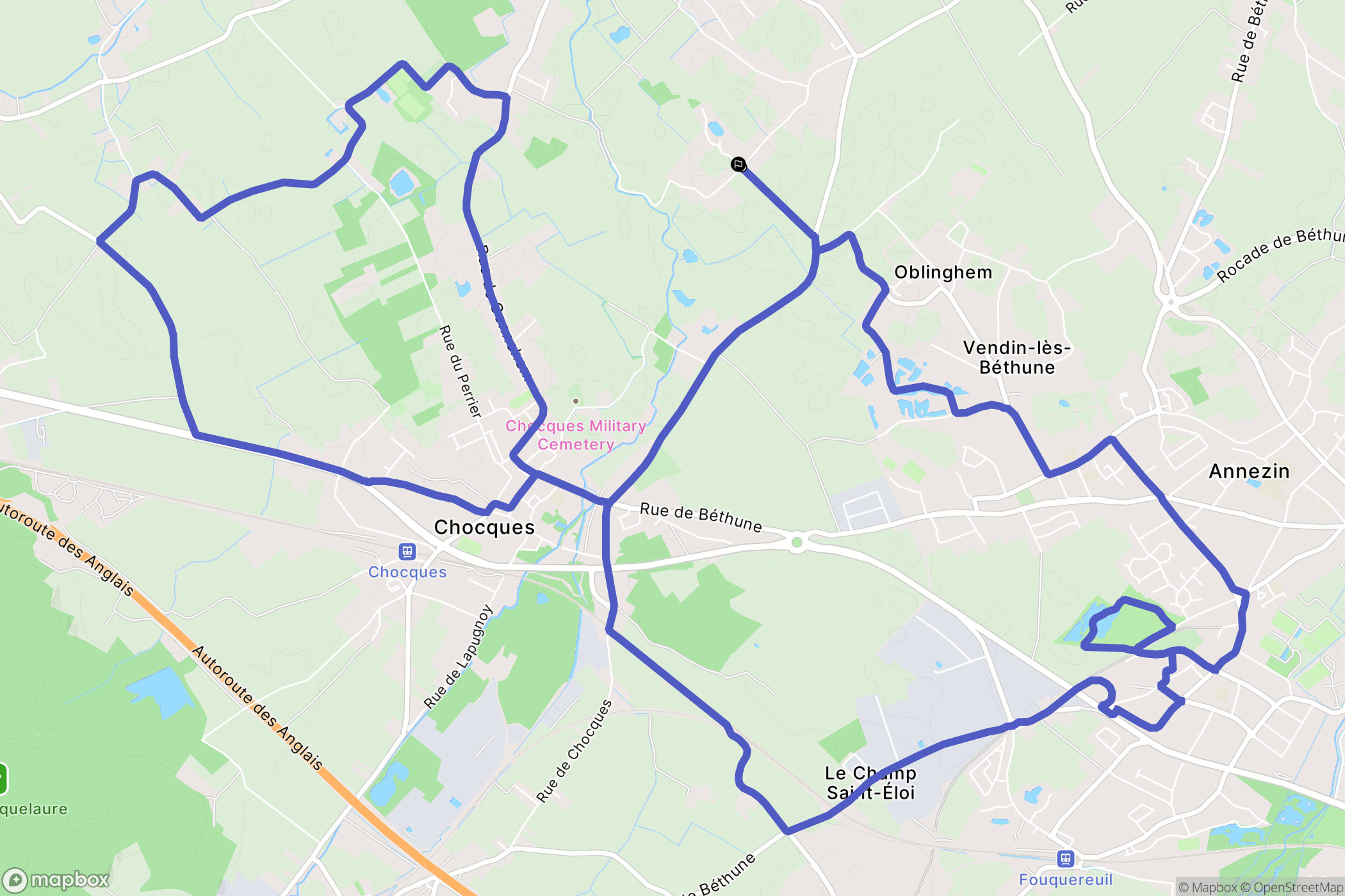 Gonnehem : carte du parcours de randonnée - France