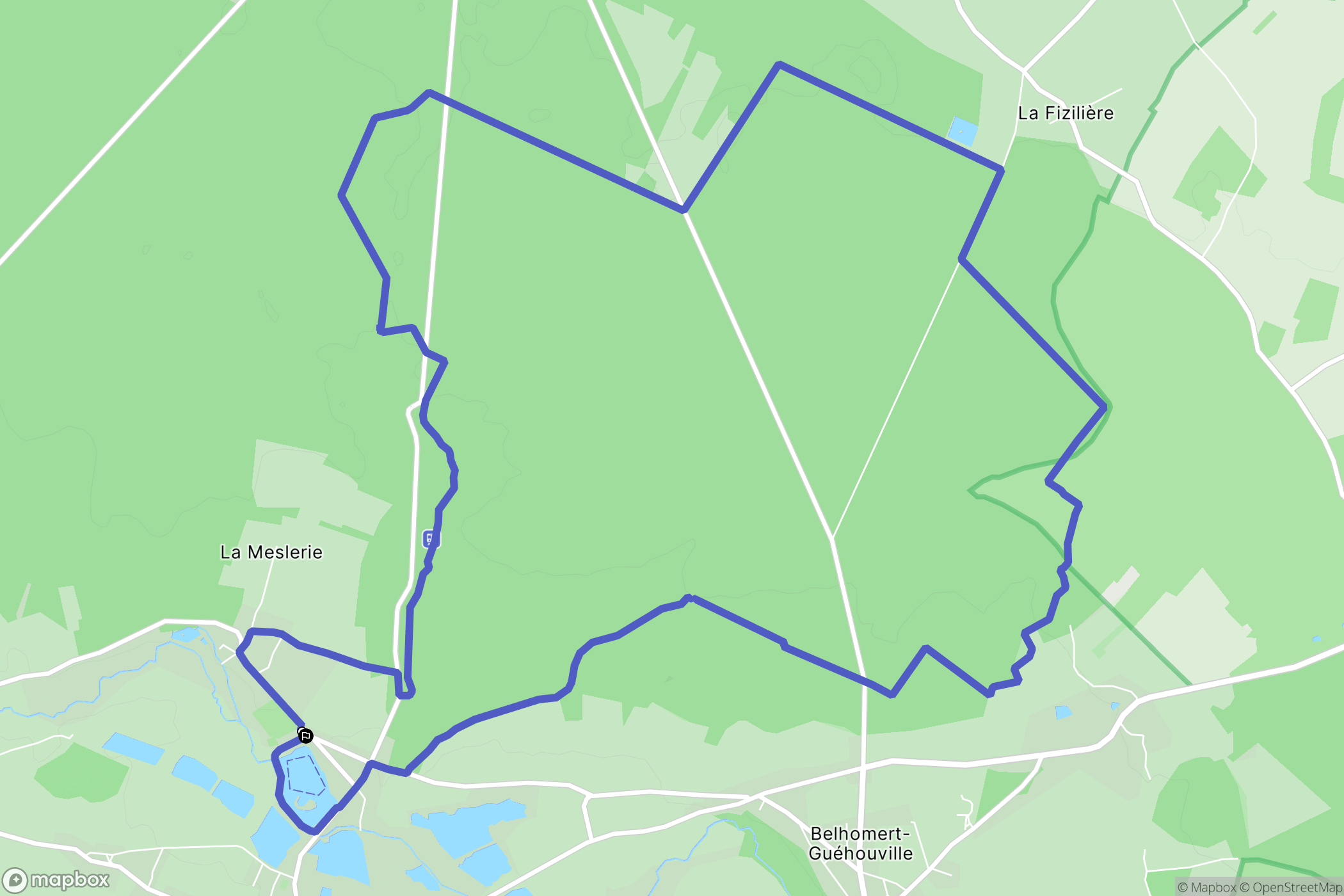 Fontaine-Simon : carte du parcours de randonnée - France