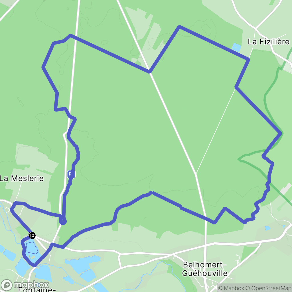Fontaine-Simon : carte du parcours de randonnée - France