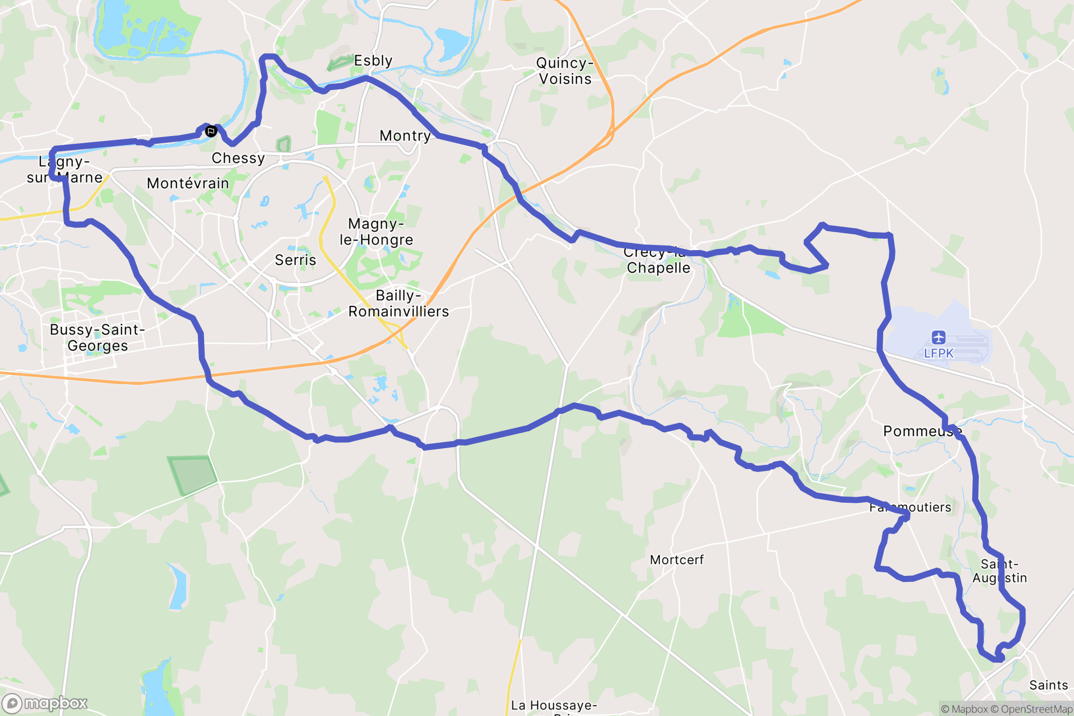 Dampmart : carte du parcours de randonnée - France