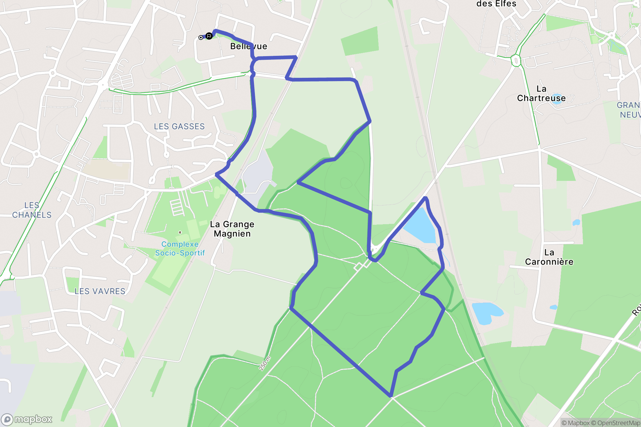 Péronnas : carte du parcours de randonnée - France