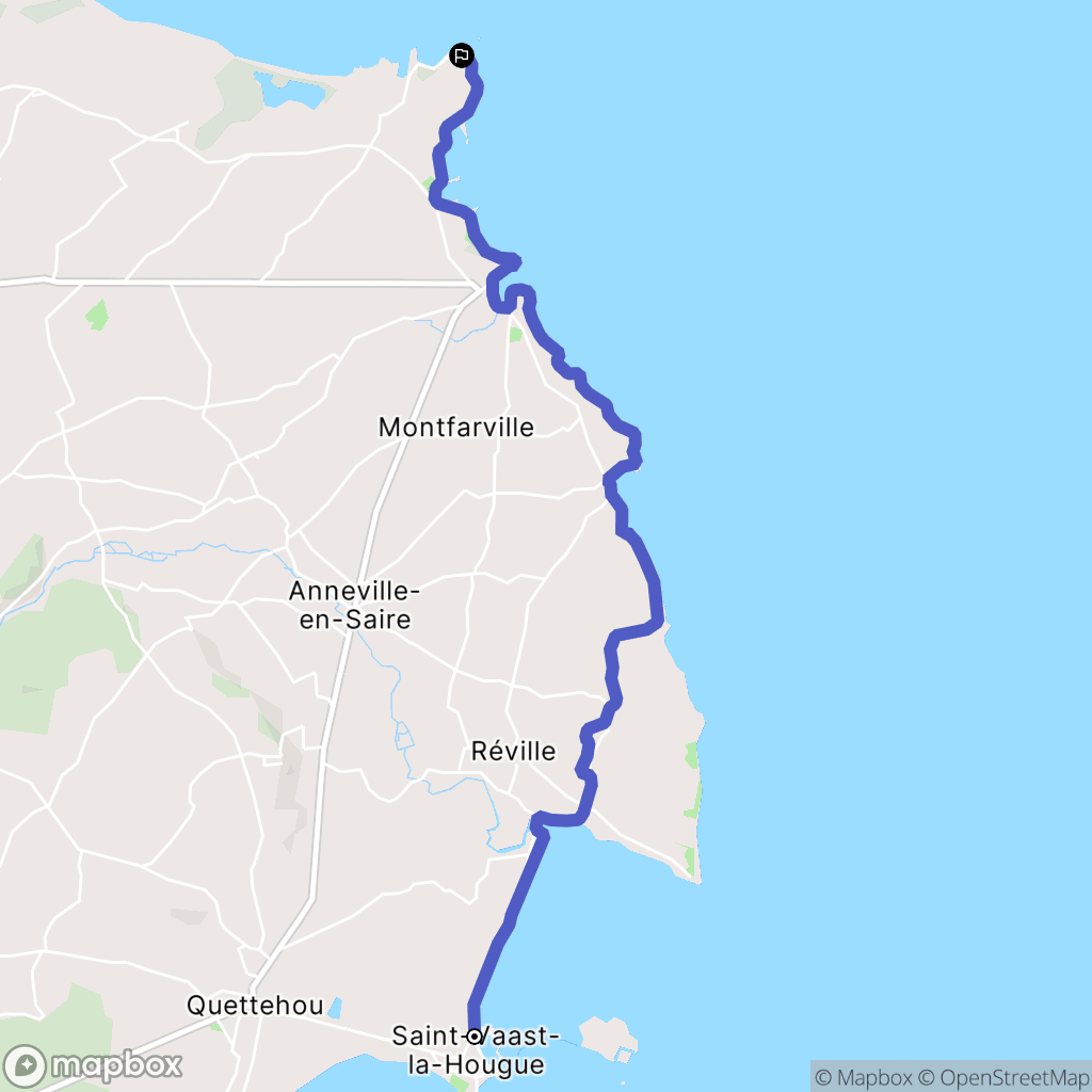 Saint-Vaast-la-Hougue : carte du parcours de randonnée - France