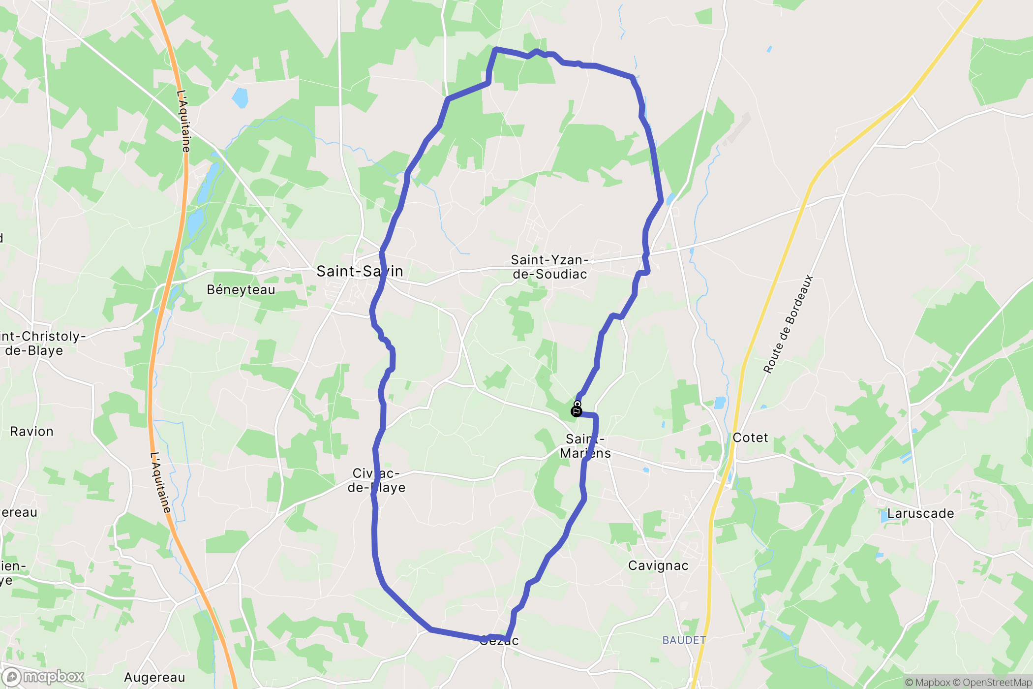 Saint-Mariens : carte du parcours de randonnée - France