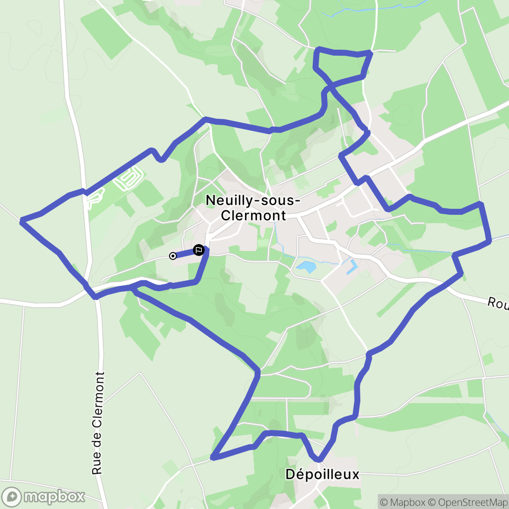 Neuilly-sous-Clermont : carte du parcours de randonnée - France